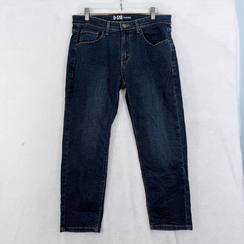 U510 Xavier Jeans Mens 31x25 Blue Straight Leg Stretch Skinny Slim